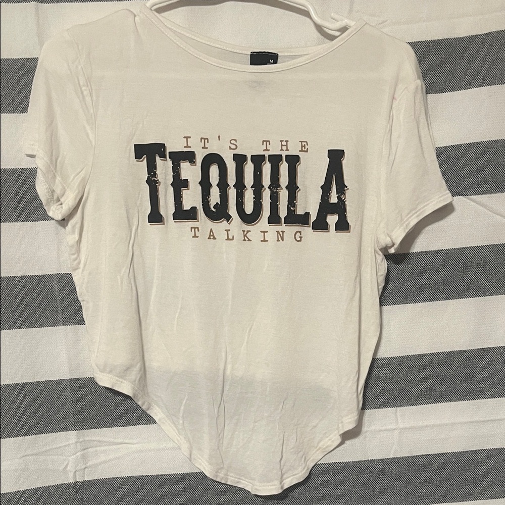 Windsor White 'Tequila Talking' Graphic Tee